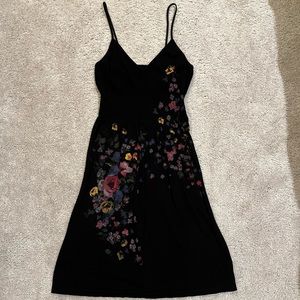 M. Rena Black Flower Summer Dress
